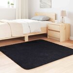 vidaXL Tapis shaggy à poils longs NAVARRA noir 120x120 cm polyester