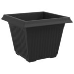 vidaXL Pot de Fleurs Carré 24 Pièces Noir 43 x 43 x 33 5 cm Plastique