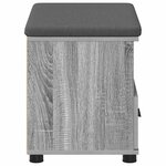 vidaXL Banc d'entrée avec coussin Gris Sonoma 60 x 38 x 46 cm
