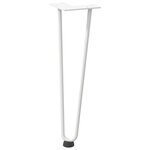 vidaXL Pieds en épingle à cheveux pour table basse 4 pièces Blanc 42 cm Acier massif