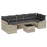 vidaXL Ensemble de canapé de jardin 8 Pièces Gris clair et gris foncé