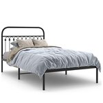 vidaXL Cadre de lit métal sans matelas avec tête de lit noir 107x203cm