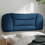 vidaXL Coussin de tête de lit bleu 100 cm tissu