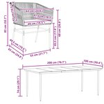 vidaXL Ensemble à manger de jardin coussins 9Pièces noir poly rotin verre