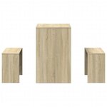 vidaXL Ensemble table à manger et bancs 3 Pièces bois d'ingénierie