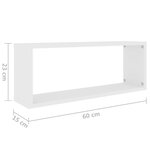 vidaXL Étagères murales cube 4 Pièces Blanc 60x15x23 cm Bois d’ingénierie