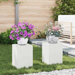 vidaXL Supports pour plantes 2 Pièces Blanc 24 x 24 x 35 cm Acier