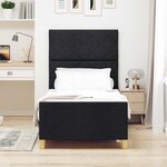 vidaXL Cadre de lit avec tête de lit Noir 100 x 200 cm tissu