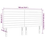 vidaXL Tête de lit à LED Bleu foncé 180x5x118/128 cm Velours