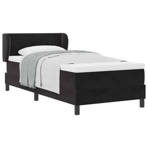 vidaXL Lit à ressorts avec tête de lit Noir 90 x 200 cm Velours