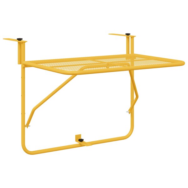 vidaXL Table suspendue pliable en Moutarde - 60x40 cm  Acier