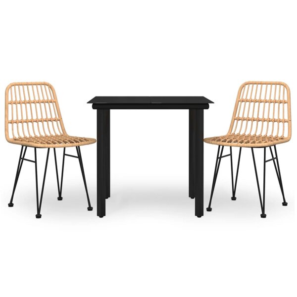 vidaXL Ensemble à manger de jardin 3 Pièces Résine tressée