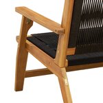 vidaXL Set de 2 chaises de jardin noires 67x77x73 cm en Bois d'Acacia Massif