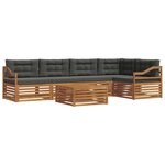 vidaXL Ensemble de canapés d'extérieur 6 pc Naturel et Anthracite