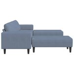 vidaXL Sofa en tissu avec coussin Bleu Tissu en velours côtelé