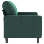 vidaXL Canapé à 2 places Vert foncé 120 cm Velours