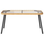 Set de Salle à Manger de Jardin 2 Pièces avec Coussins en Poly Rattan Naturel