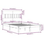 vidaXL Cadre de lit sans matelas noir 140x190 cm bois massif
