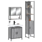 vidaXL Ensemble de meubles de salle de bain 3 Pièces Sonoma gris