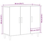 Buffet vidaXL Noir Chêne 90x34x80 cm en Bois d'ingénierie