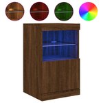 vidaXL Buffet avec lumières LED chêne marron 41x37x67 cm