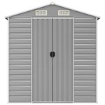 vidaXL Abri de jardin gris clair 191x640x198 cm acier galvanisé
