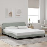 vidaXL Cadre de lit sans matelas gris clair 180x200 cm velours