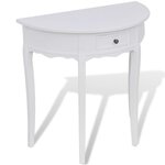vidaXL Table console avec tiroir Demi-ronde Blanc