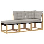 vidaXL 3 pc Unité de canapé sectionnel Blanc