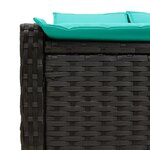 vidaXL Chaise longue double avec coussins noir résine tressée