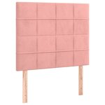 vidaXL Sommier à lattes de lit avec matelas Rose 100x200 cm Velours