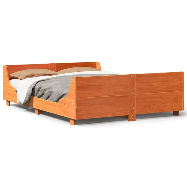 vidaXL Cadre de lit sans matelas cire marron 140x200cm bois pin massif