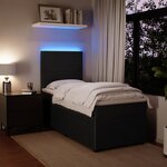 vidaXL Sommier à lattes de lit avec matelas Noir 90x200 cm Velours