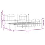 vidaXL Cadre de lit métal sans matelas et pied de lit blanc 193x203 cm