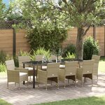 vidaXL Ensemble de Salle à Manger de Jardin 4 Pièces Beige Rotin Poly