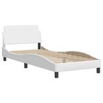 vidaXL Cadre de lit sans matelas Zadar blanc 90x190 cm similicuir