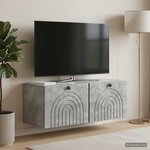 vidaXL Meuble TV mural Gris béton 78 5 x 31 x 30 cm Bois d'ingénierie