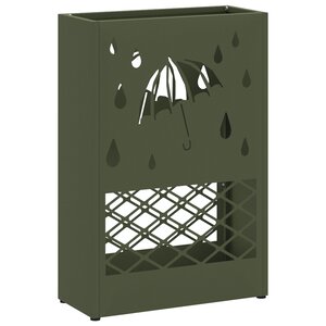 vidaXL Support de parapluie vert olive  28x12x41 cm  en acier