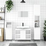 vidaXL Armoire de salle de bain blanc brillant 30x30x100 cm