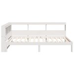 vidaXL Lit bibliothèque sans matelas blanc 75x190cm bois de pin massif