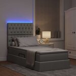 vidaXL Lit avec rangement et LED Gris clair 100 x 200 cm Polyester