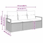 vidaXL Ensemble de canapé de jardin avec coussin 3 Pièces Marron  Crème