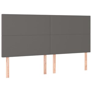 vidaXL Têtes de lit 4 Pièces Gris 100x5x78/88 cm Similicuir