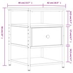 vidaXL Table de chevet chêne sonoma 40x42x56 cm bois d'ingénierie