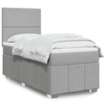 vidaXL Sommier à lattes de lit avec matelas Gris clair 100x200cm Tissu