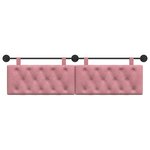 vidaXL Tête de lit suspendue Rose Velours