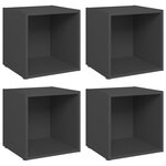 vidaXL Meubles TV 4 Pièces gris 37x35x37 cm bois d’ingénierie
