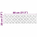 vidaXL Plaques à damier 4 Pièces Argent 80 x 20 cm Aluminium