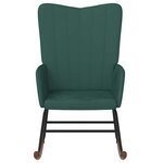 vidaXL Chaise à bascule Vert foncé Velours