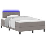 vidaXL Lit à ressorts avec matelas Taupe 120 x 190 cm tissu